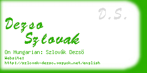 dezso szlovak business card