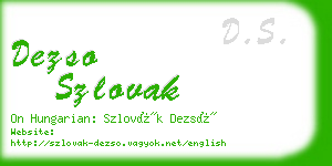 dezso szlovak business card